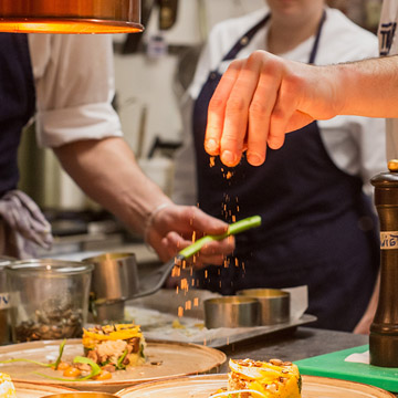 Chefs preparing a meal