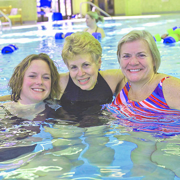 group of women in pool